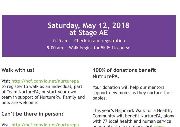 Support NurturePA through the Highmark Walk for a Healthy Community